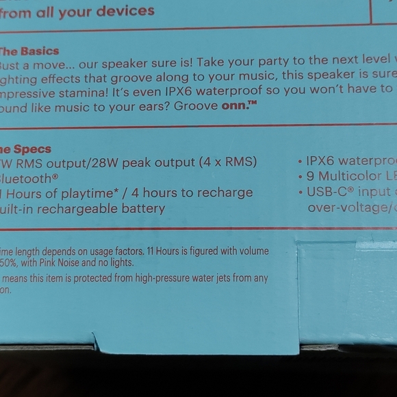 🎶NEW Portable Wireless Bluetooth Speaker by Onn - Picture 8 of 13